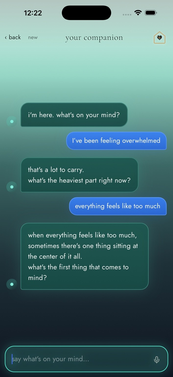 Talk screen from the BelongHere app